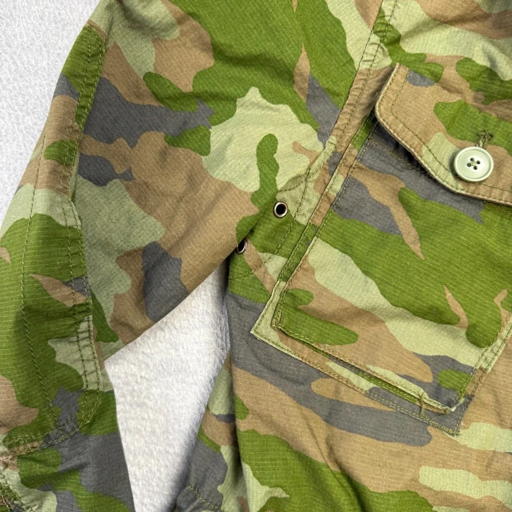J Crew Jacket Women XS Green Camo Military Parka Utility Adjustable Ripstop Hood